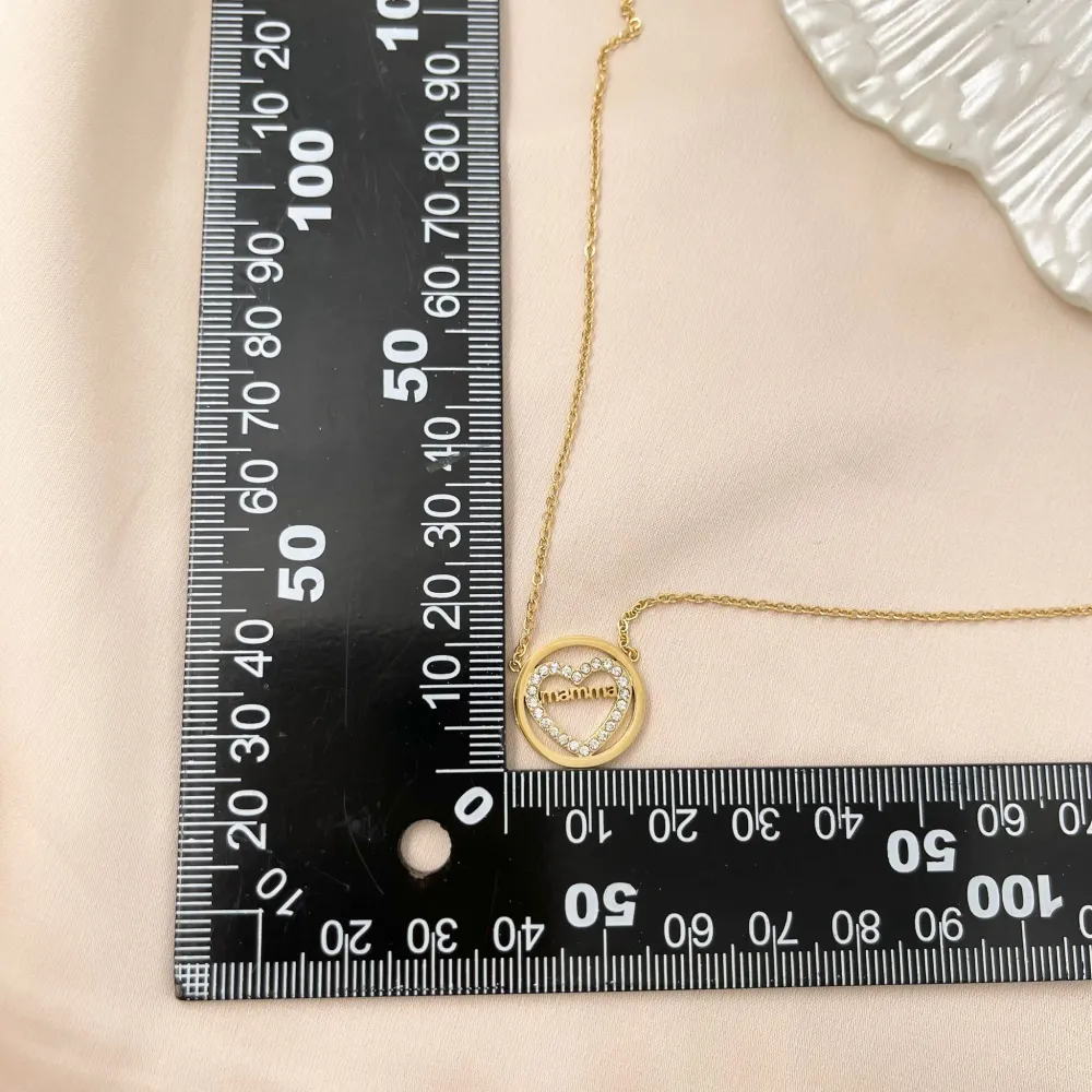 Cuore con Mamma-Collana Corta in Acciaio e Zirconia - CAC-103-AA955N