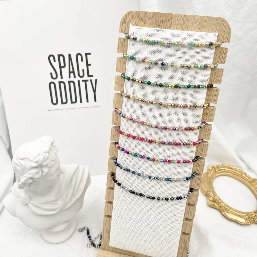 Cristalli Colorati -Collana Corta in Acciaio - CAC-176-449A