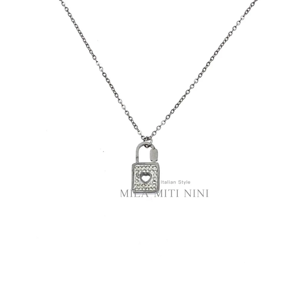 Lucchetto-Collana Corta in Acciaio - CAC413-1480