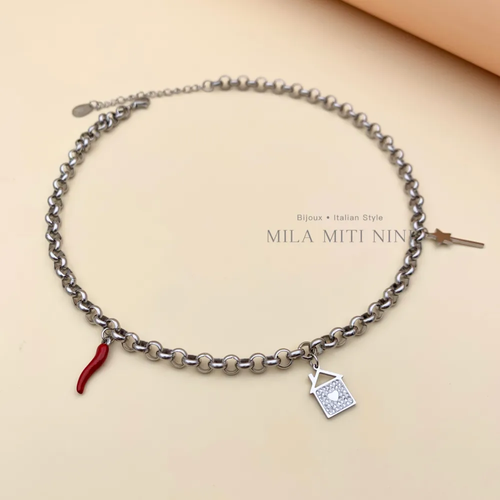 Casa Cornino Bacchetta Magica -Collana Corta in Acciaio - CAC413-1573