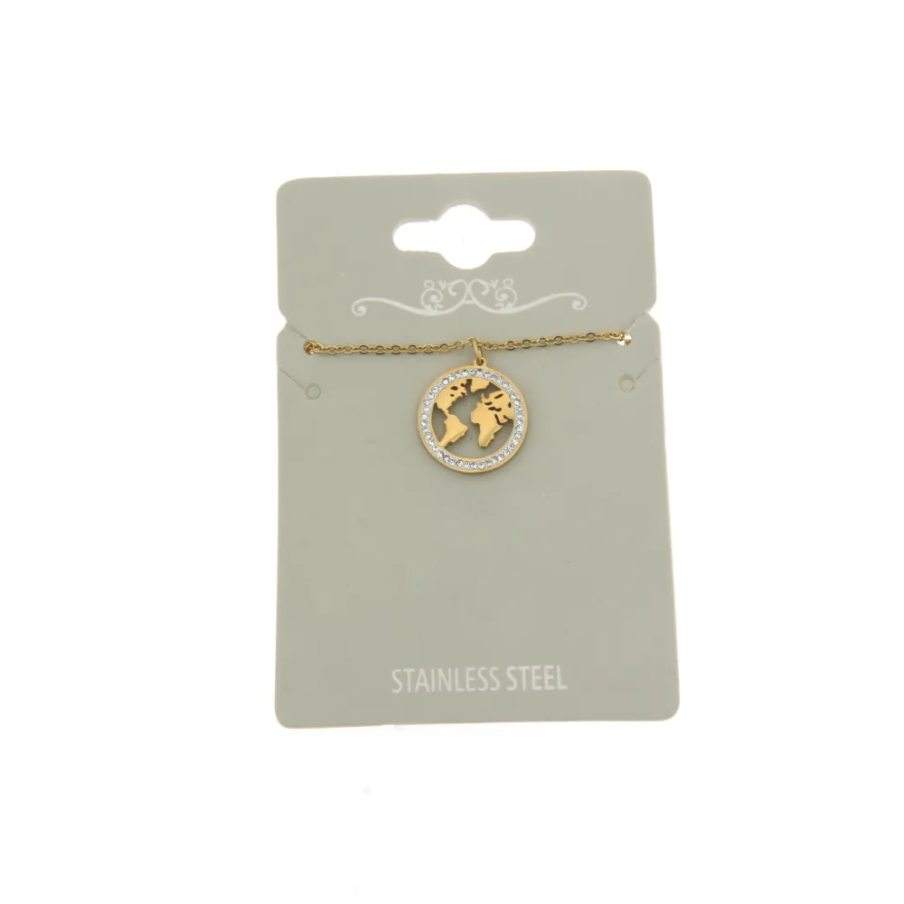 Mondo -Girocollo in Acciaio con Strass - CAC-413-168