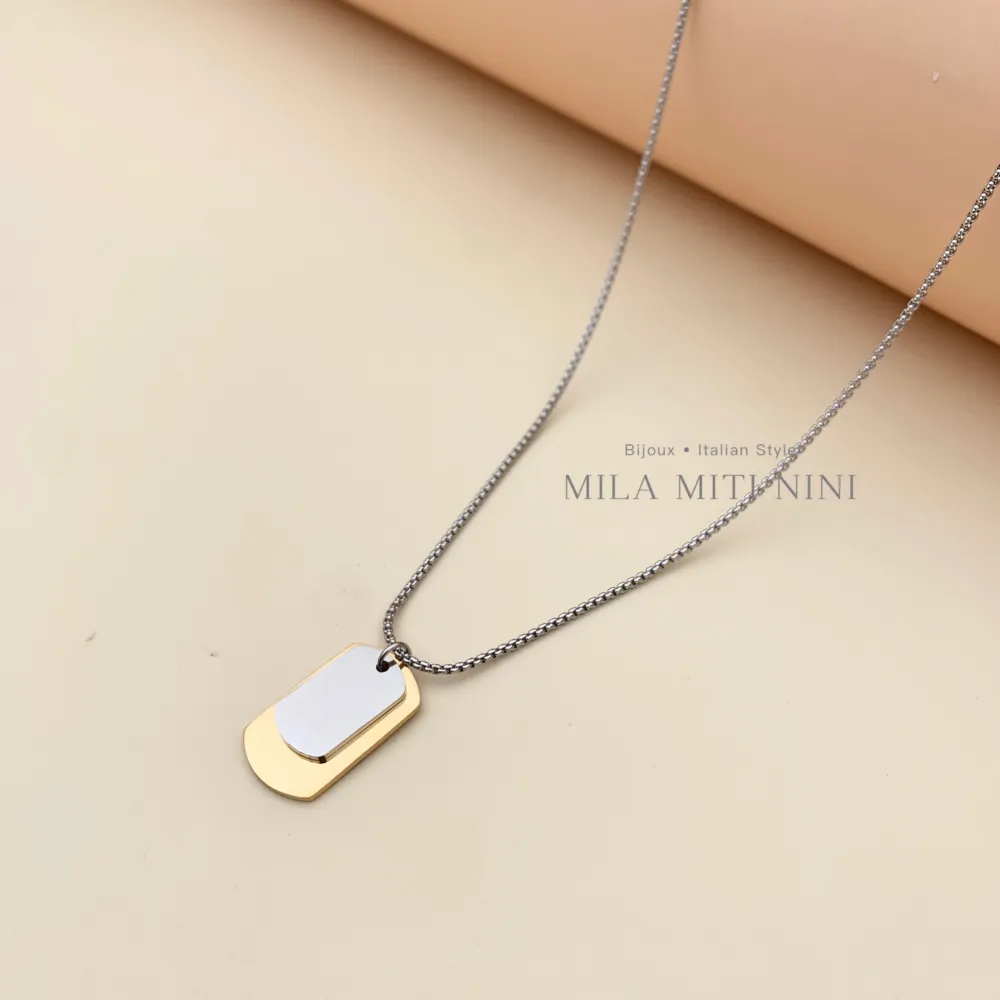 Doppio Target-Collana Corta in Acciaio - CAC413-1913