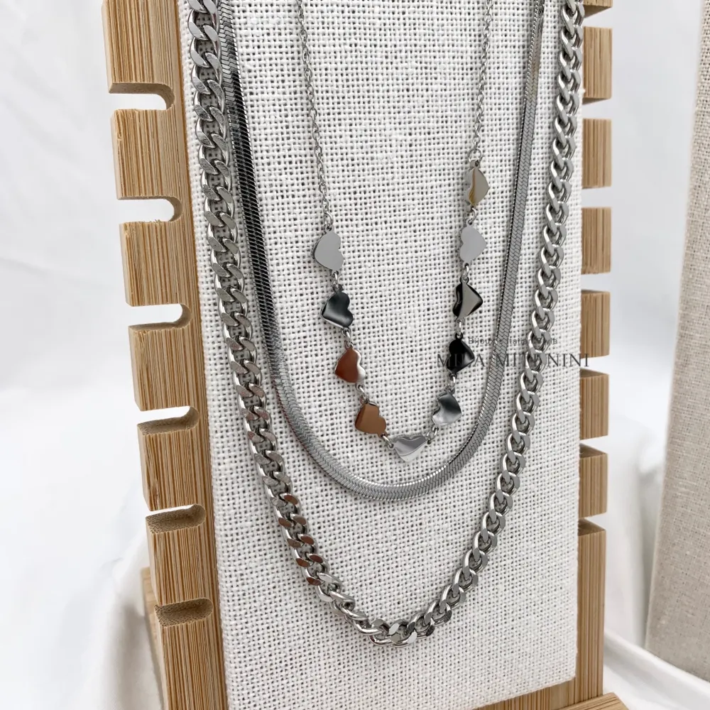 Multifilo Cuore-Collana Corta in Acciaio - CAC-413-1960