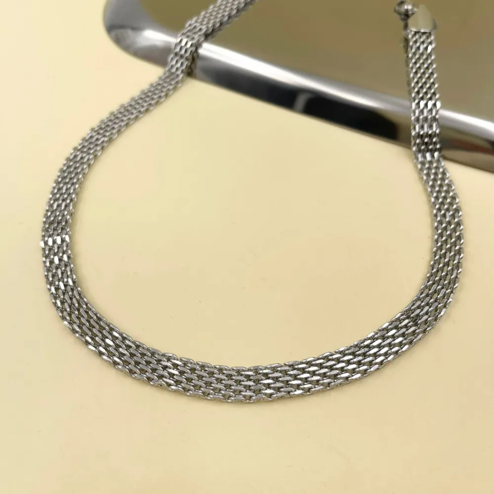 Fascia 8mm -Collana Corta in Acciaio - CAC-413-2002-8mm