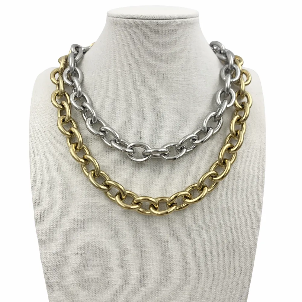 CAC7245-Catena 15x20mm- Collana Corta in Acciaio - CAC-413-2048 15x20mm