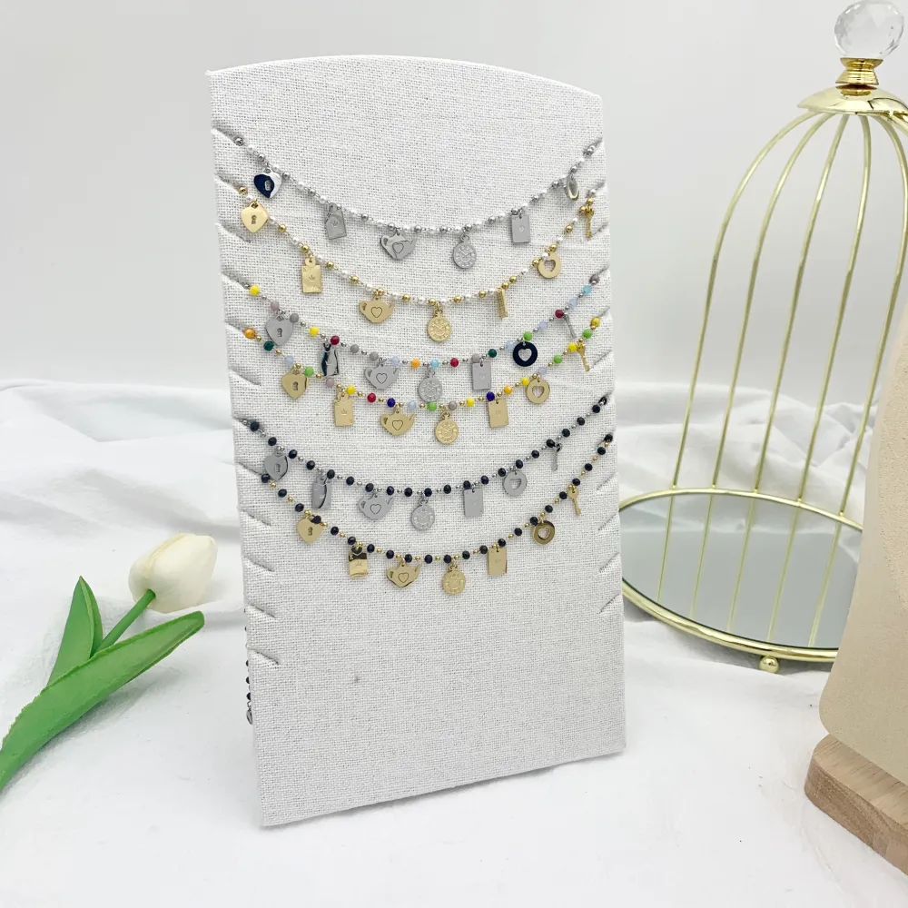 Teiera-Collana Corta in Acciaio e Cristalli - CAC-413-2083