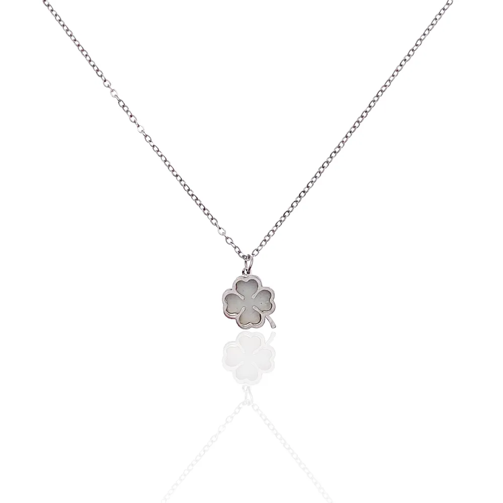 Quadrifoglio -Collana Corta in Acciaio - CAC-413-2156