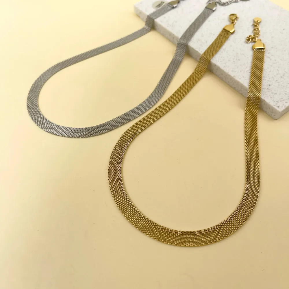 Fascia 8mm-Collana Corta in Acciaio - CAC-413-2187 8mm