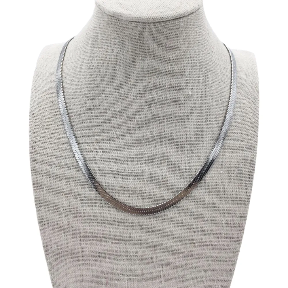 Serpente 5mm-Collana Catena Corta in Acciaio - CAC-413-2842 5mm