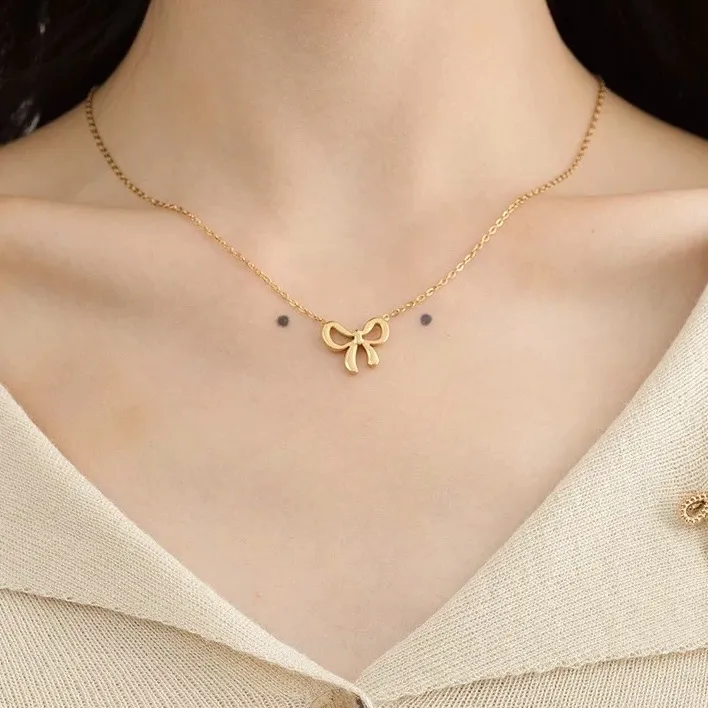 Fiocco-Collana Girocollo in Acciaio - CAC-413-3598