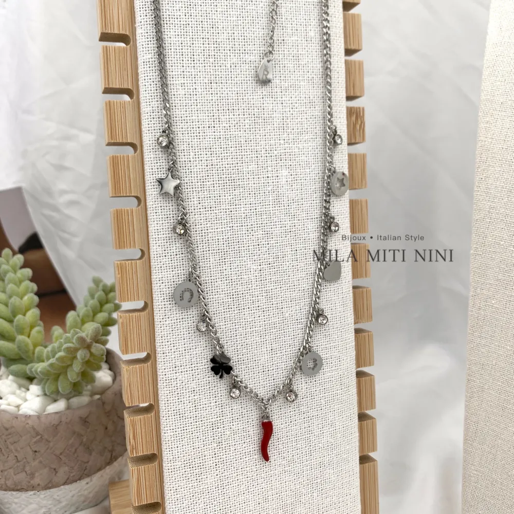 Fortuna Cornino-Collana Corta in Acciaio - CAC-413-972