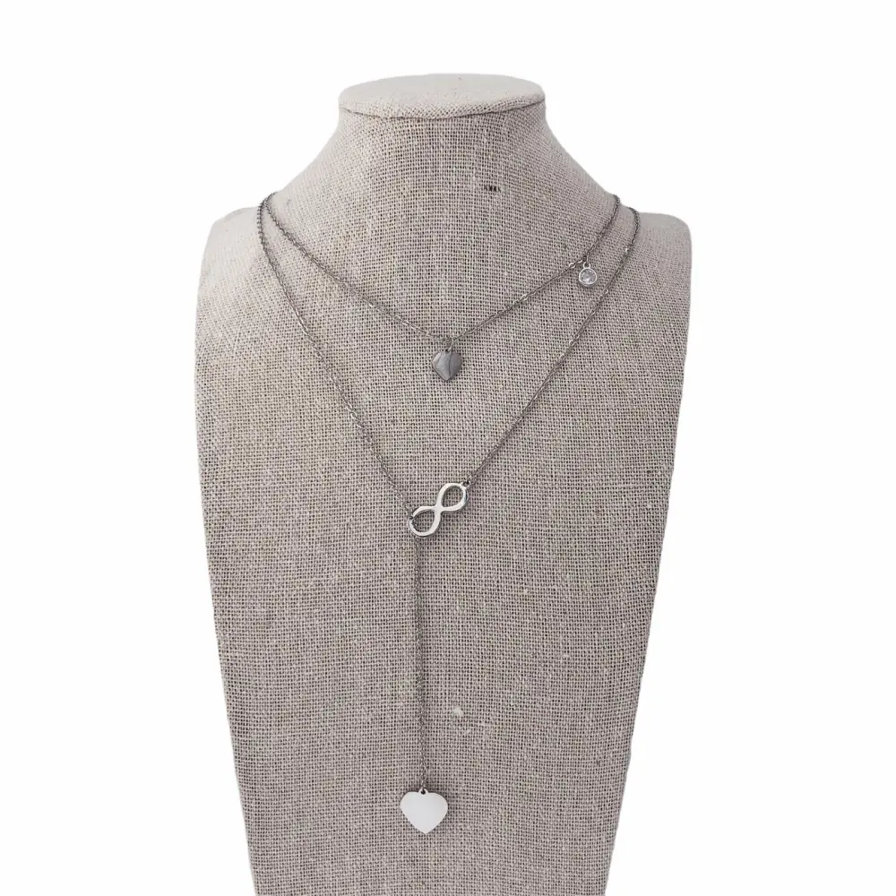 CAC4573-Cuore Infinito-Collana Doppio filo in Acciaio - CAC4573-Cuore Infinito-Collana Doppio filo in Acciaio