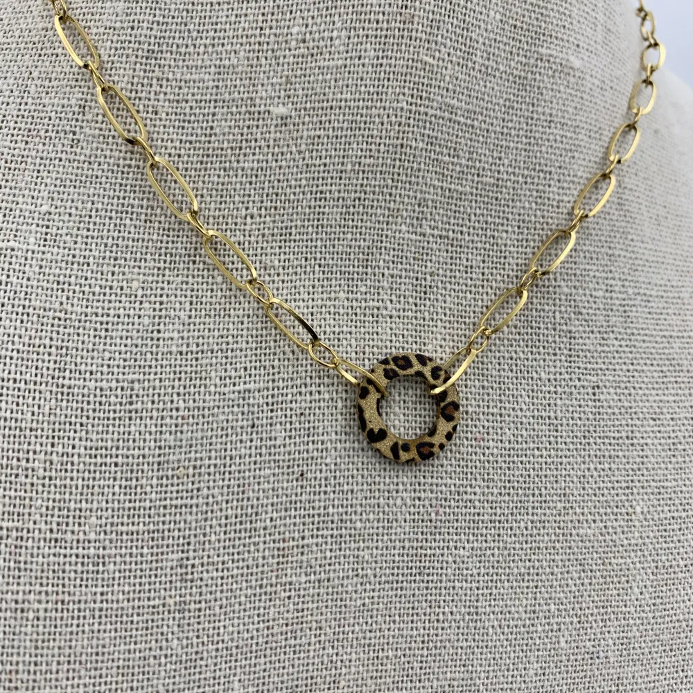 CAC5814-Cerchio Animalier- Collana Corta in Acciaio - CAC5814-Cerchio Animalier- Collana Corta in Acciaio