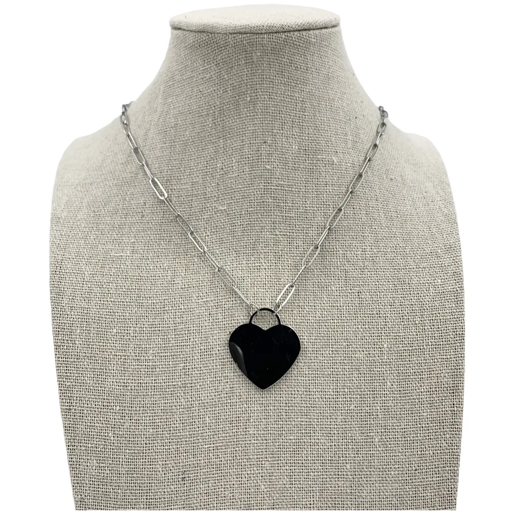CAC5827-Cuore- Collana Corta in Acciaio - CAC5827-Cuore- Collana Corta in Acciaio