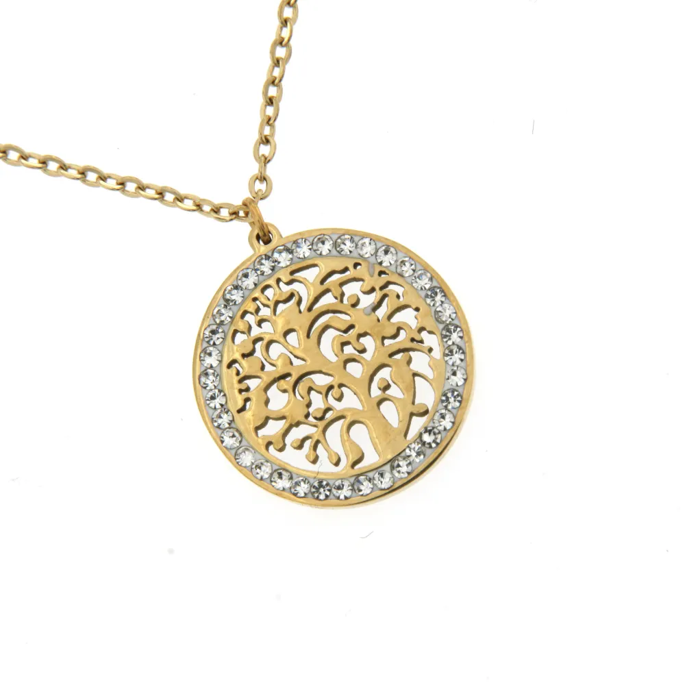 CAC6394-Albero della Vita- Collana Corta in Acciaio - CAC6394-Albero della Vita- Collana Corta in Acciaio