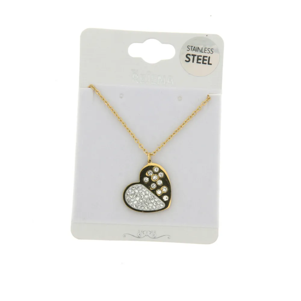 CAC6423-Cuore- Collana Corta in Acciaio - CAC6423-Cuore- Collana Corta in Acciaio