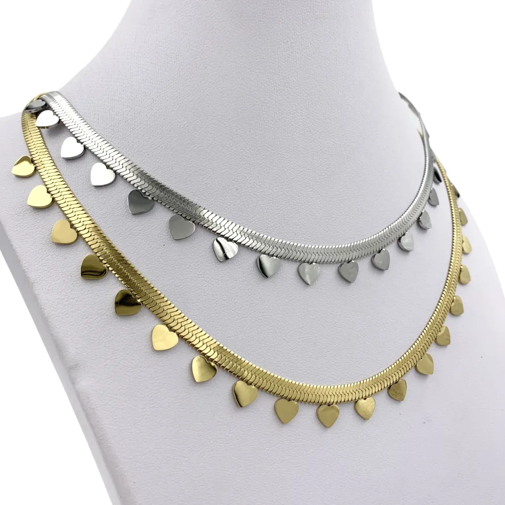 CAC6619-Serpente Cuore- Collana Corta in Acciaio - CAC6619-Serpente Cuore- Collana Corta in Acciaio