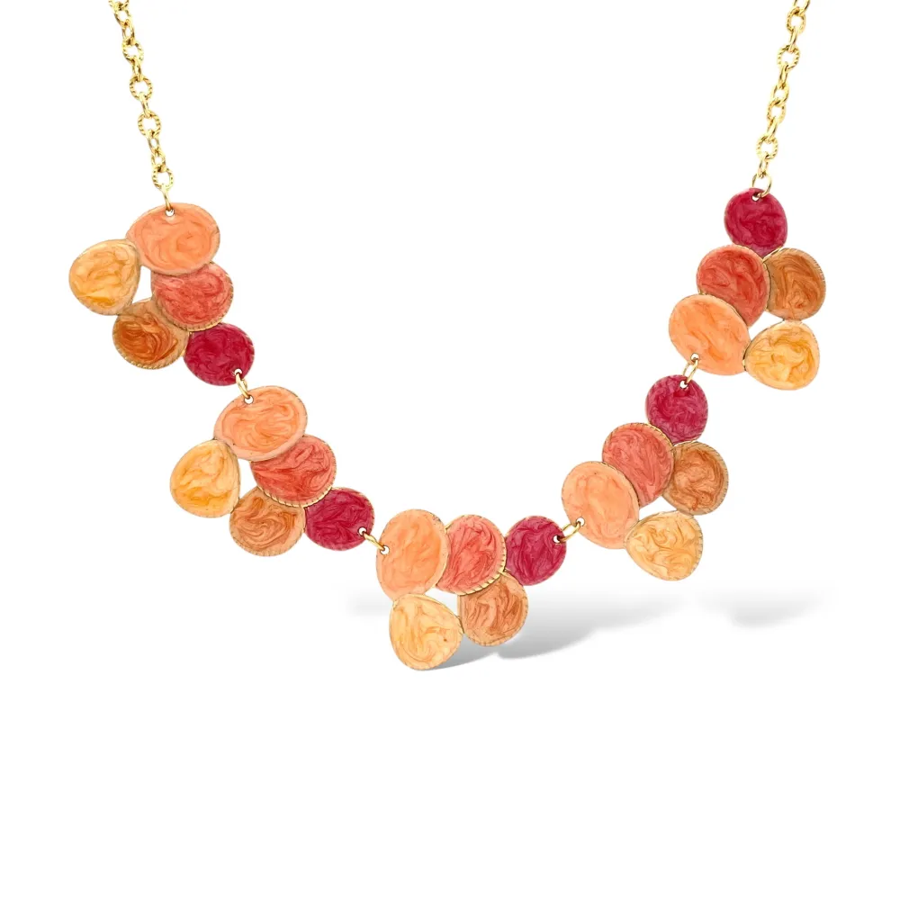 Goccia Smaltata -Collana Corta in Acciaio - CAC-735-354