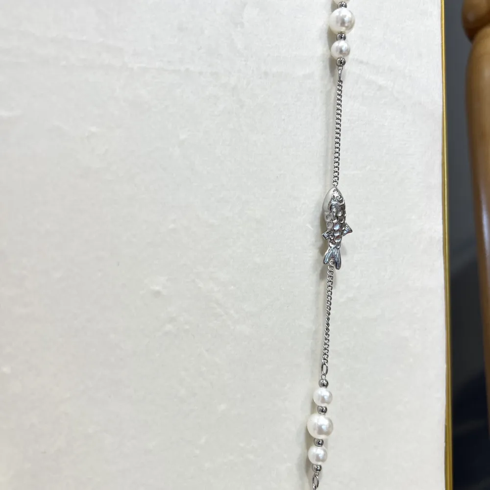 Pesce-Collana Lunga in Acciaio - CAL-103-AA5074N 86+5cm