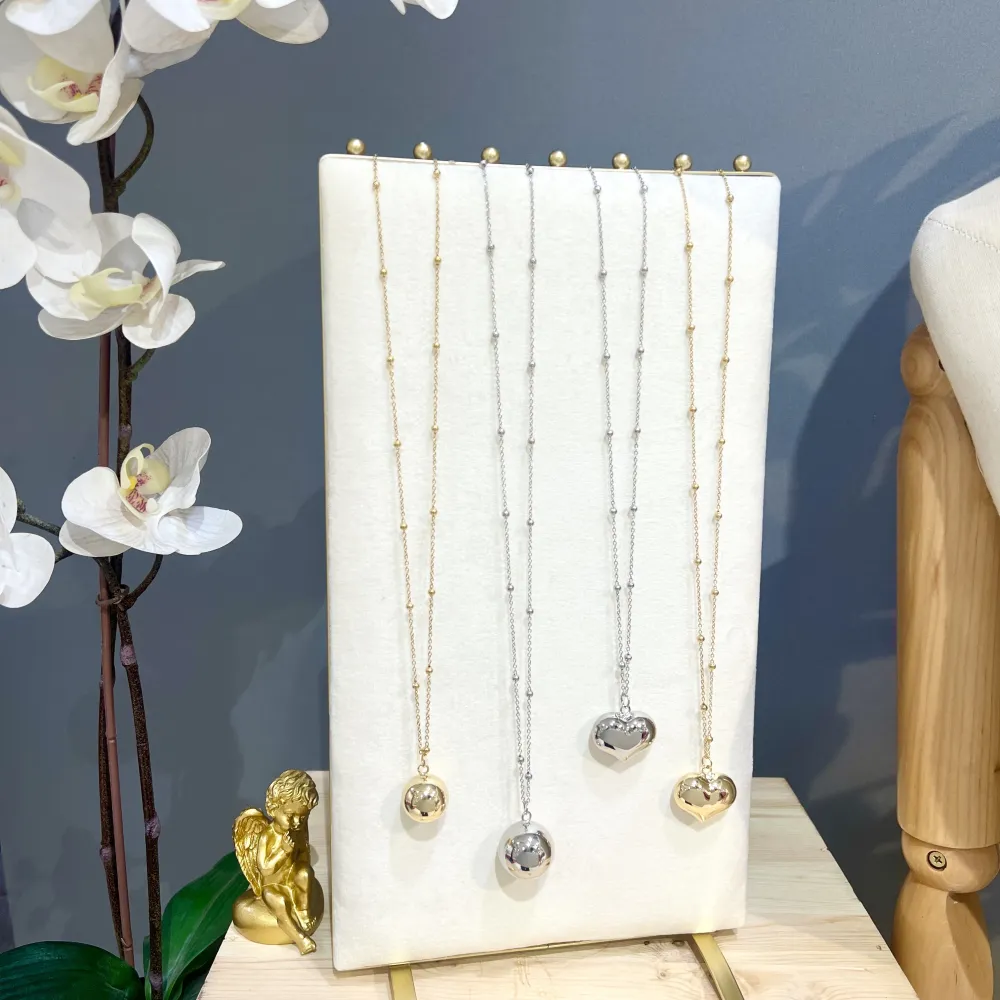 Chiama Angeli Cuore 30cm -Collana Lunga in Acciaio - CAL-413-1537