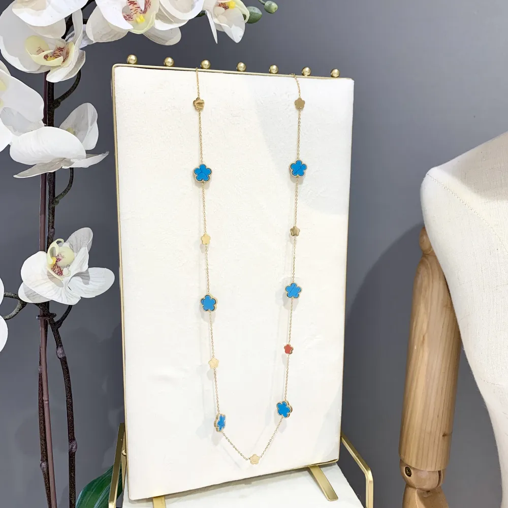 Fiore-Collana Lunga in Acciaio - CAL-413-2523 G