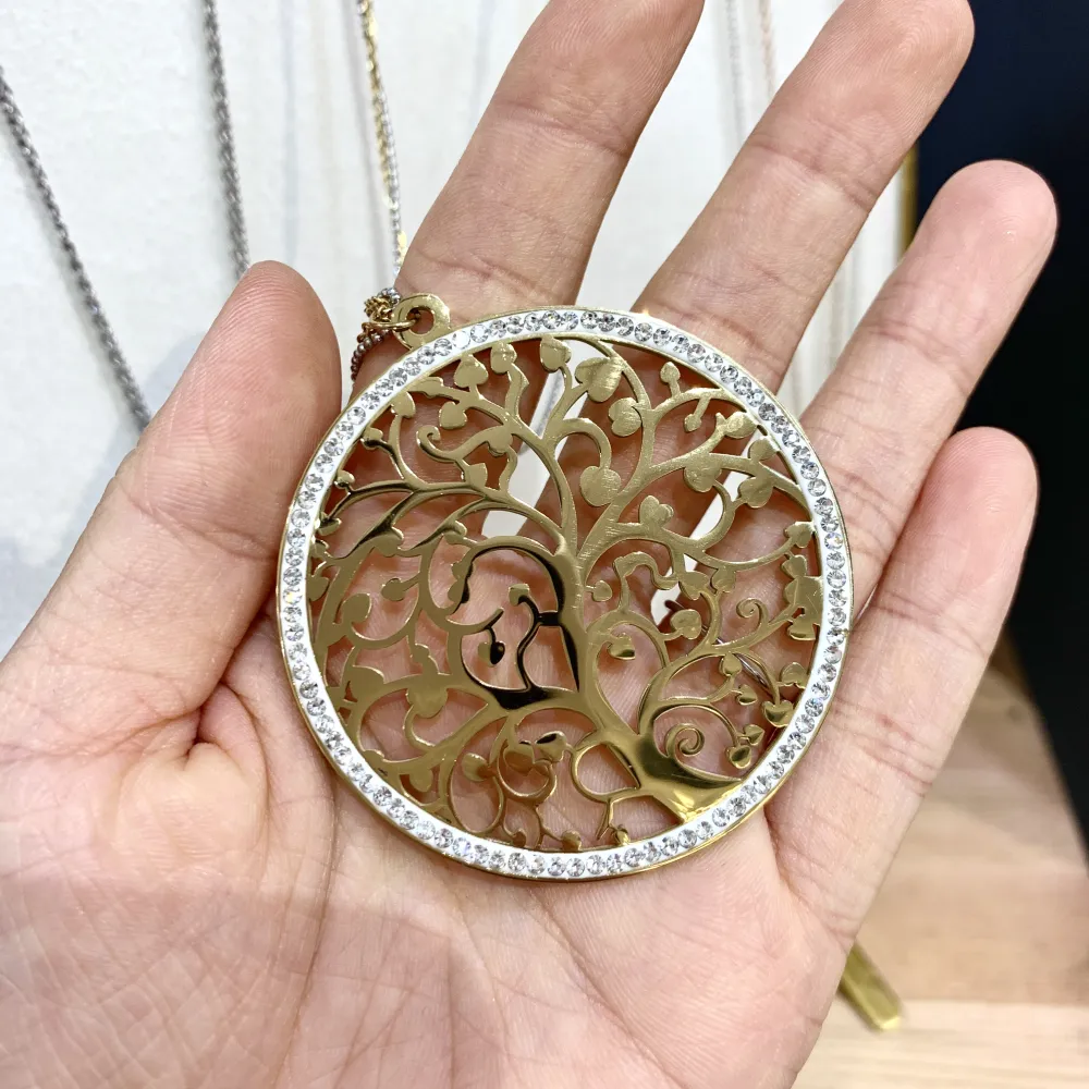 Albero della Vita-Collana Lunga in Acciaio - CAL-413-515