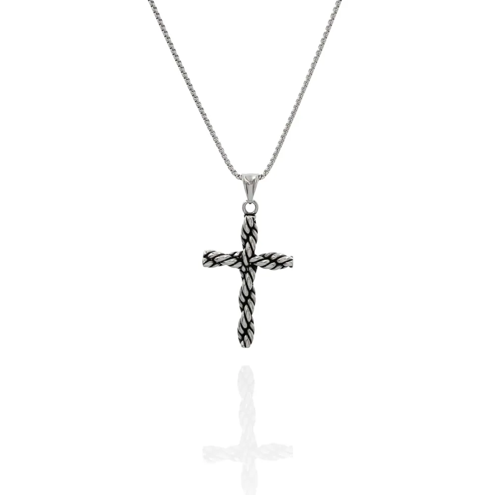 Croce-Collana Lunga in Acciaio - CAU-423-65