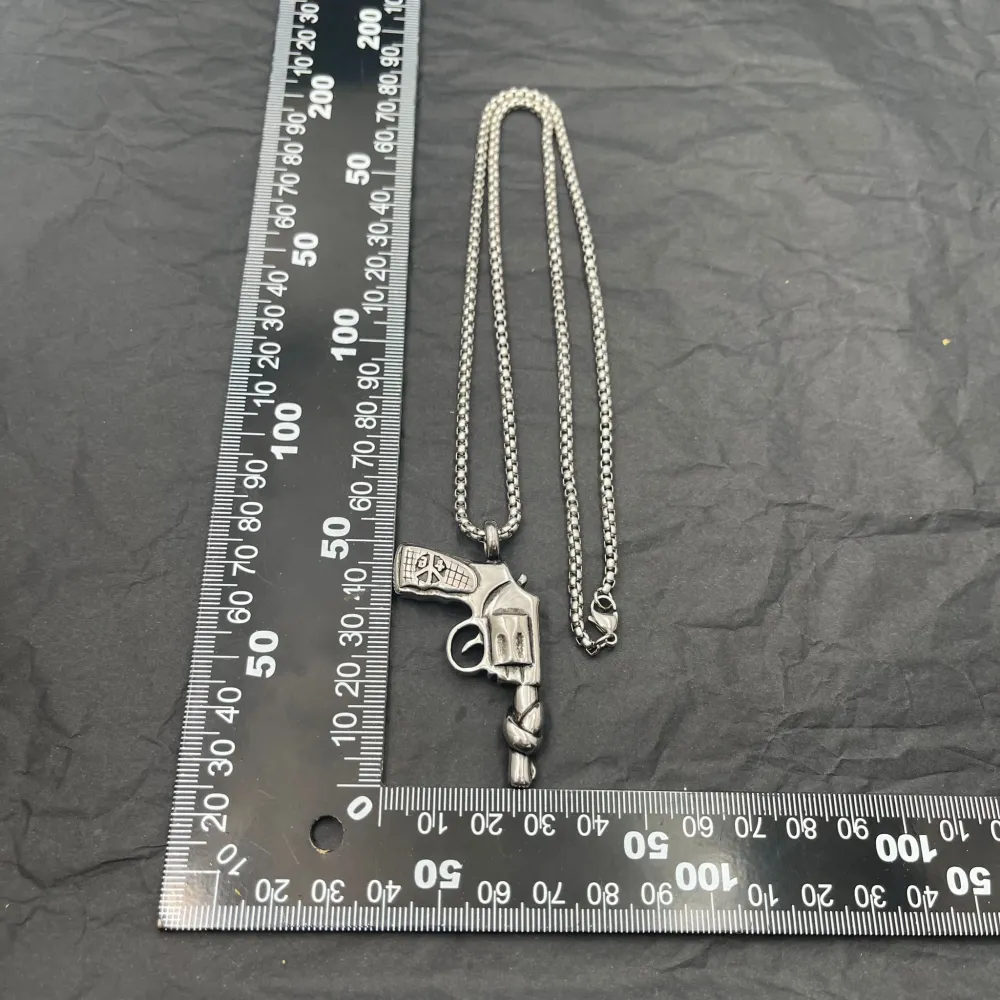 Pistola-Collana Lunga in Acciaio - CAU-518-262