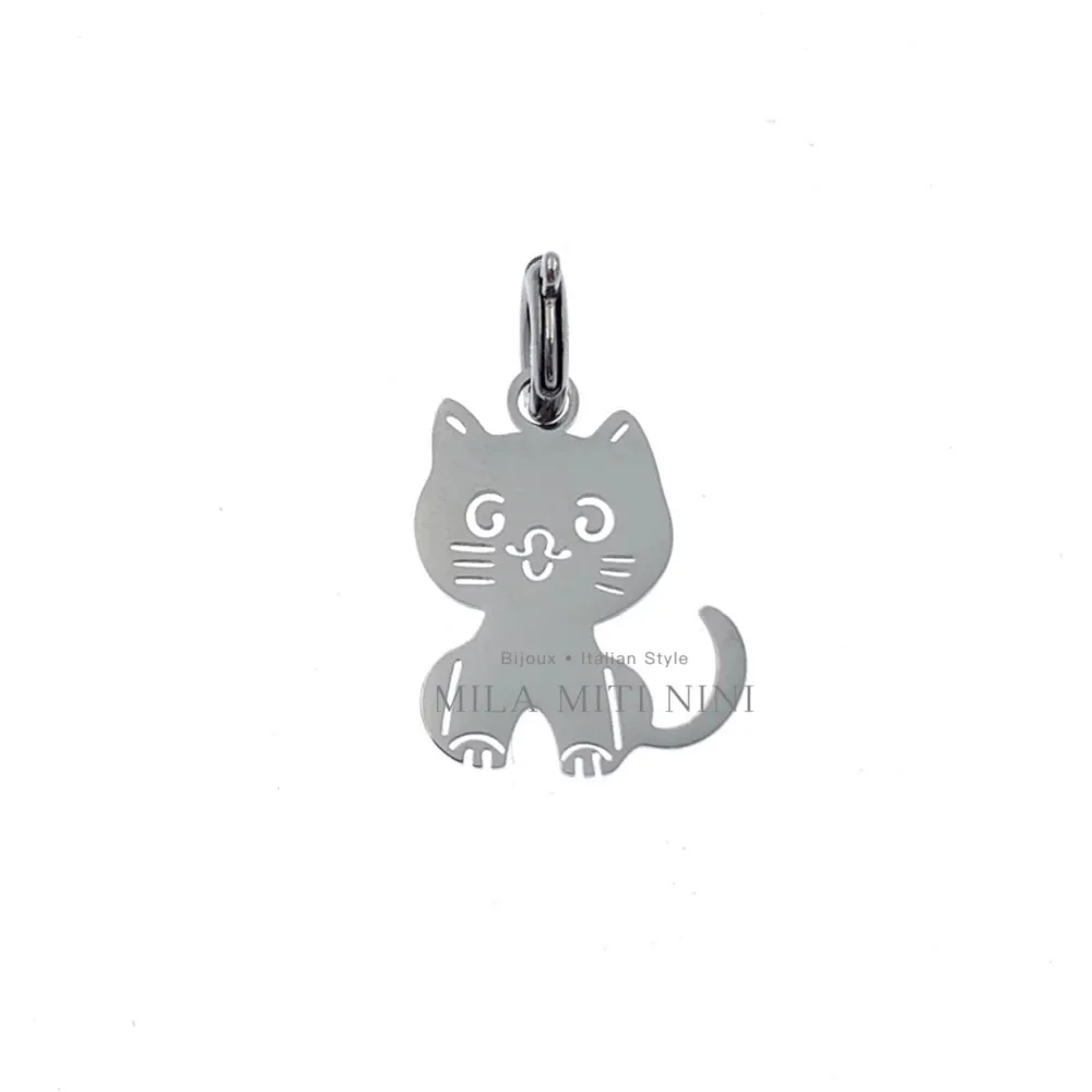 Gatto Liscio-Ciondolo in Acciaio - CIO413-254