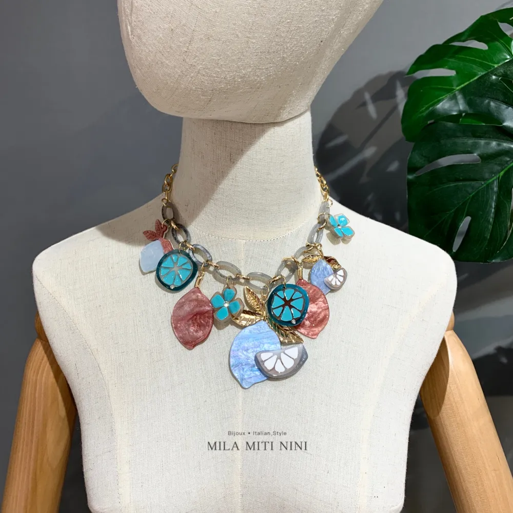 Frutta Limone Fiore- Collana Corta Moda - CMC-12708