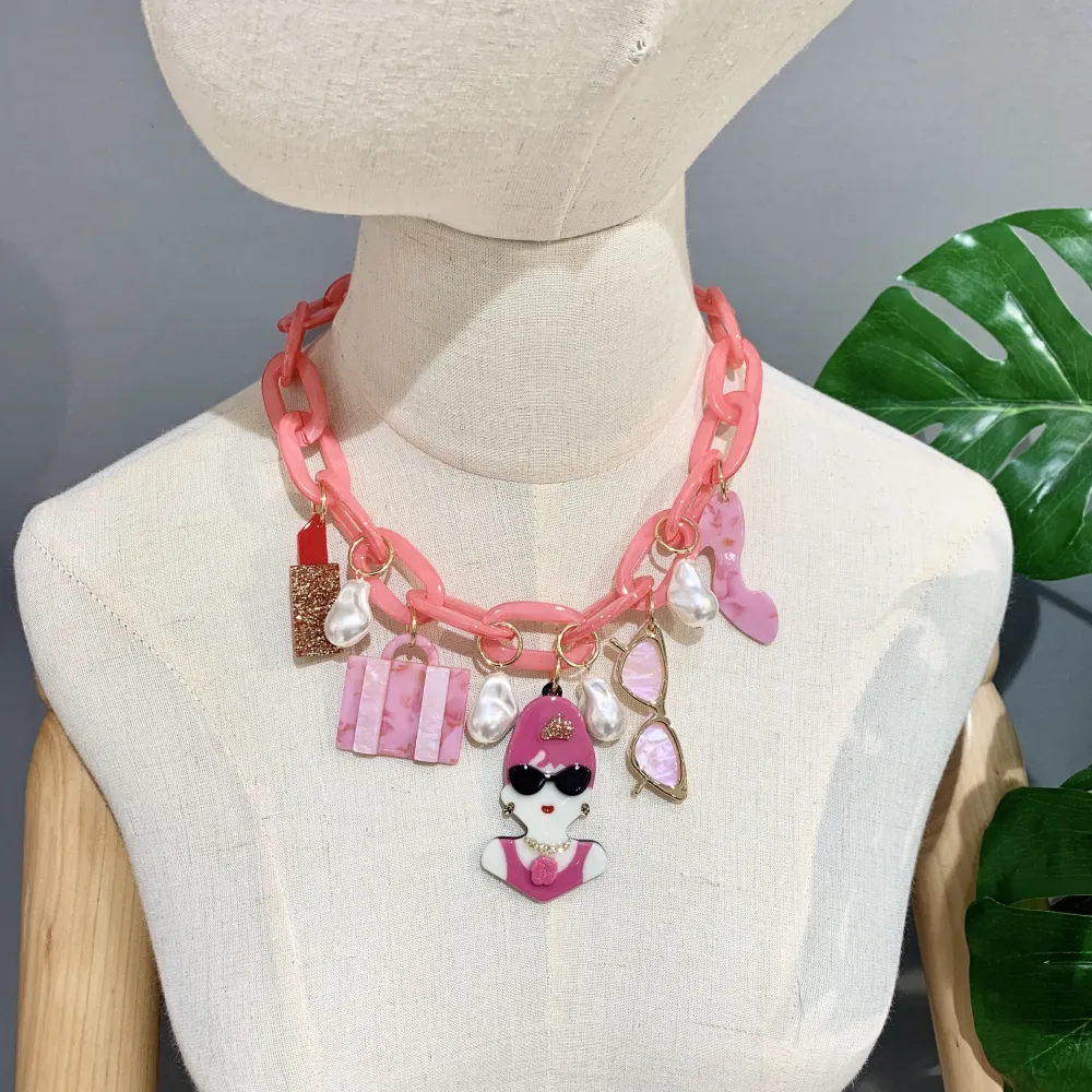 Audrey-Collana Corta Moda - CMC-14452PE