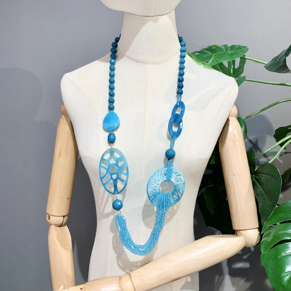 Cerchio con Cristalli-Collana Lunga Moda - CML-121-53