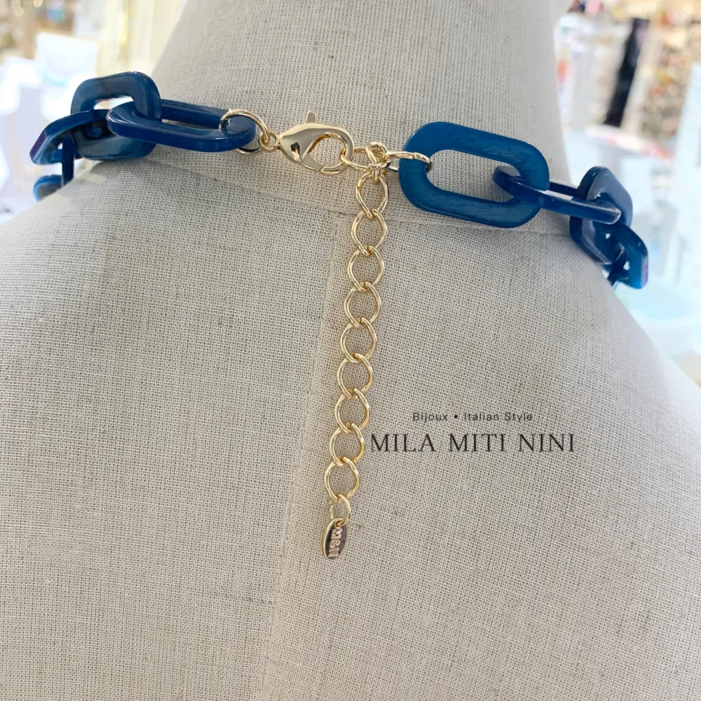 Catena rettangolare-Collana Lunga in Resina - CML-12865AW