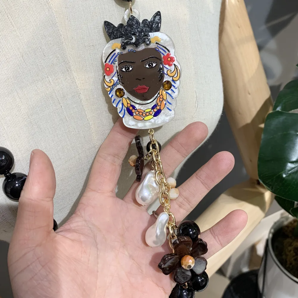 Testa di Moro-Collana Lunga in Resina - CML-15349