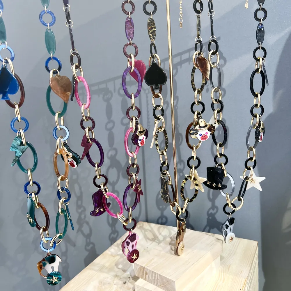 Circo Elefante Clown-Collana Lunga Moda in Resina - CML-16151-A