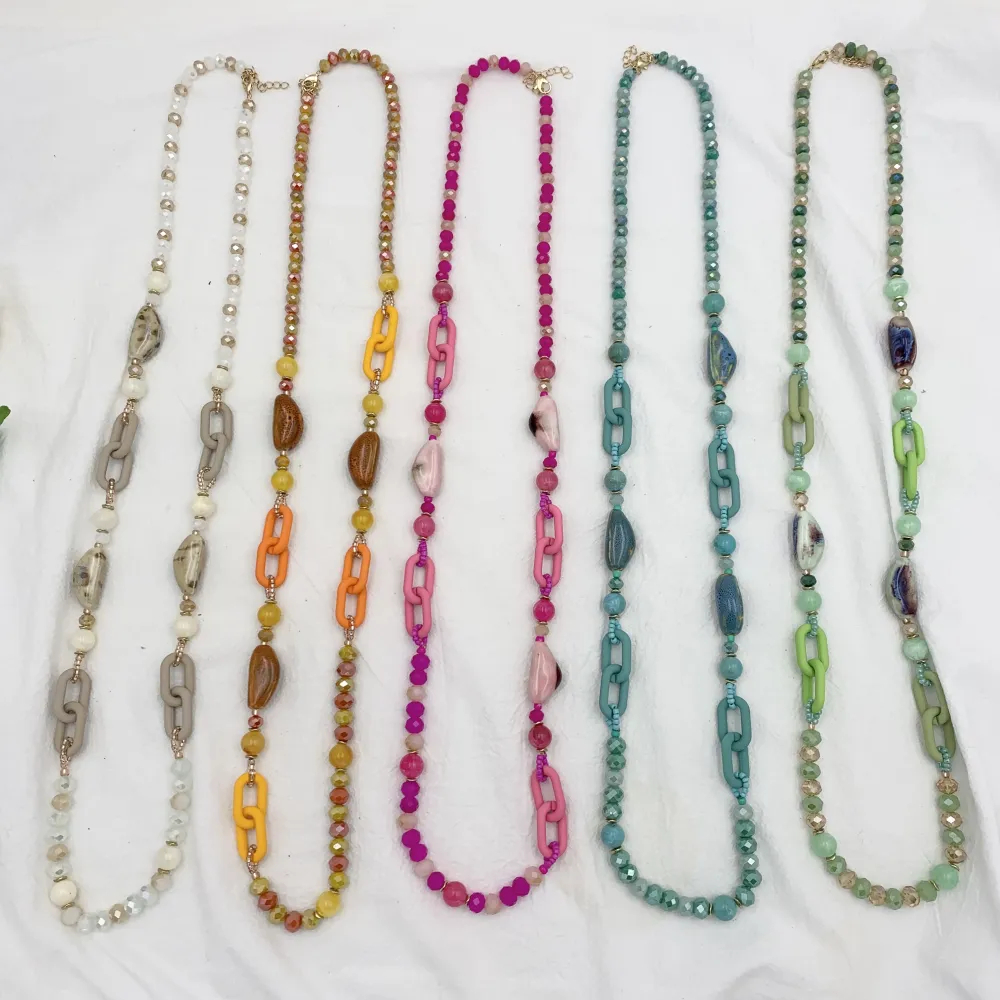 Perline Cristalli  -Collana Lunga Moda - CML-703-02