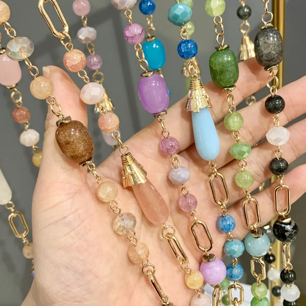 Ovale con Cristalli-Collana Lunga Moda - CML-703-20