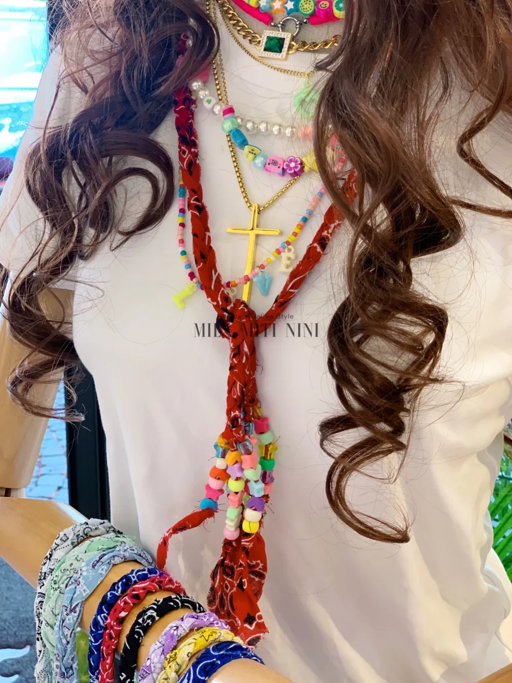 CMM316-D08-Banda con Perline- Collana Lunga - CMM316-D08-Banda 105cm con Perline- Collana Lunga