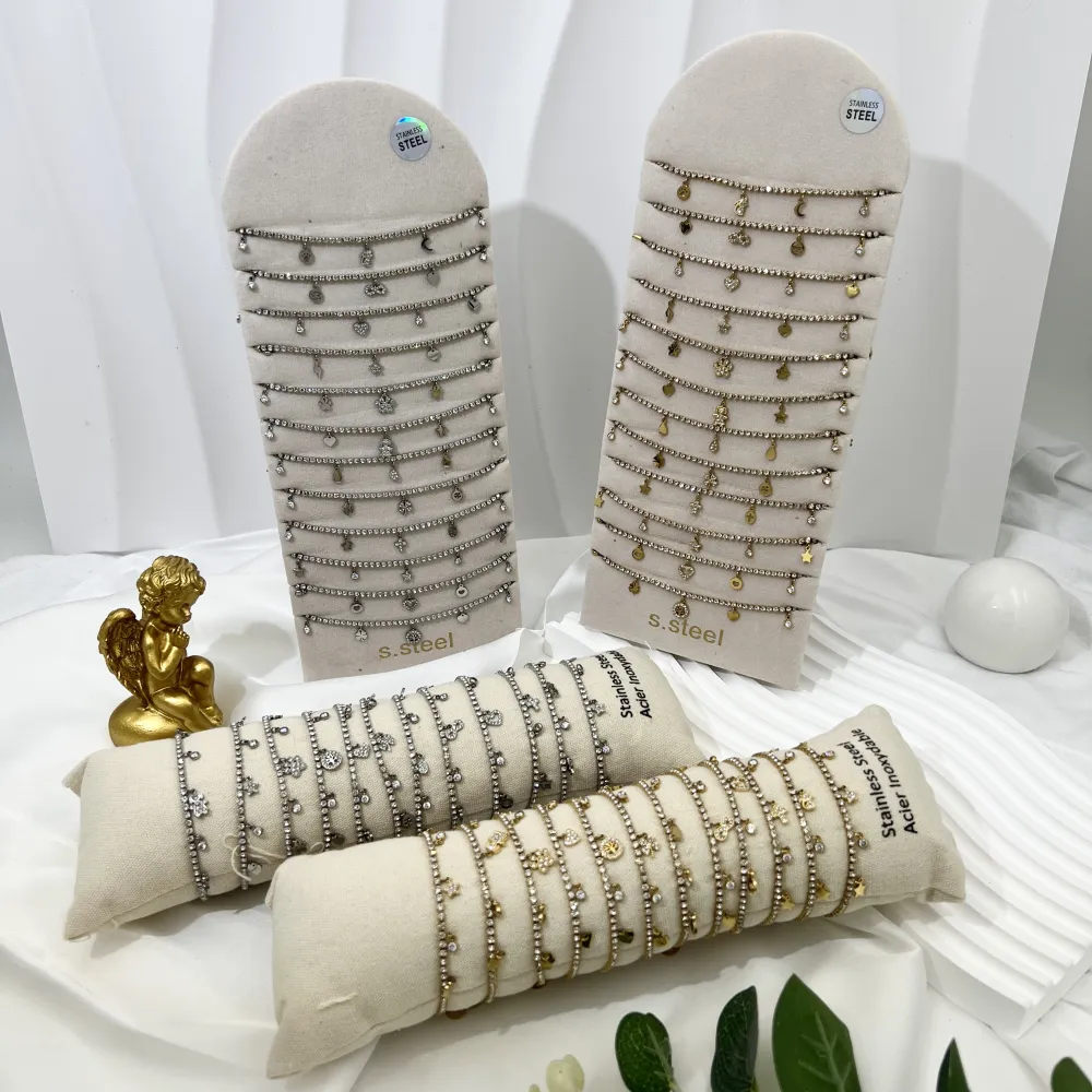 Tennis con Ciondoli-12pz Collane in Acciaio - CPA-103-AA4127N