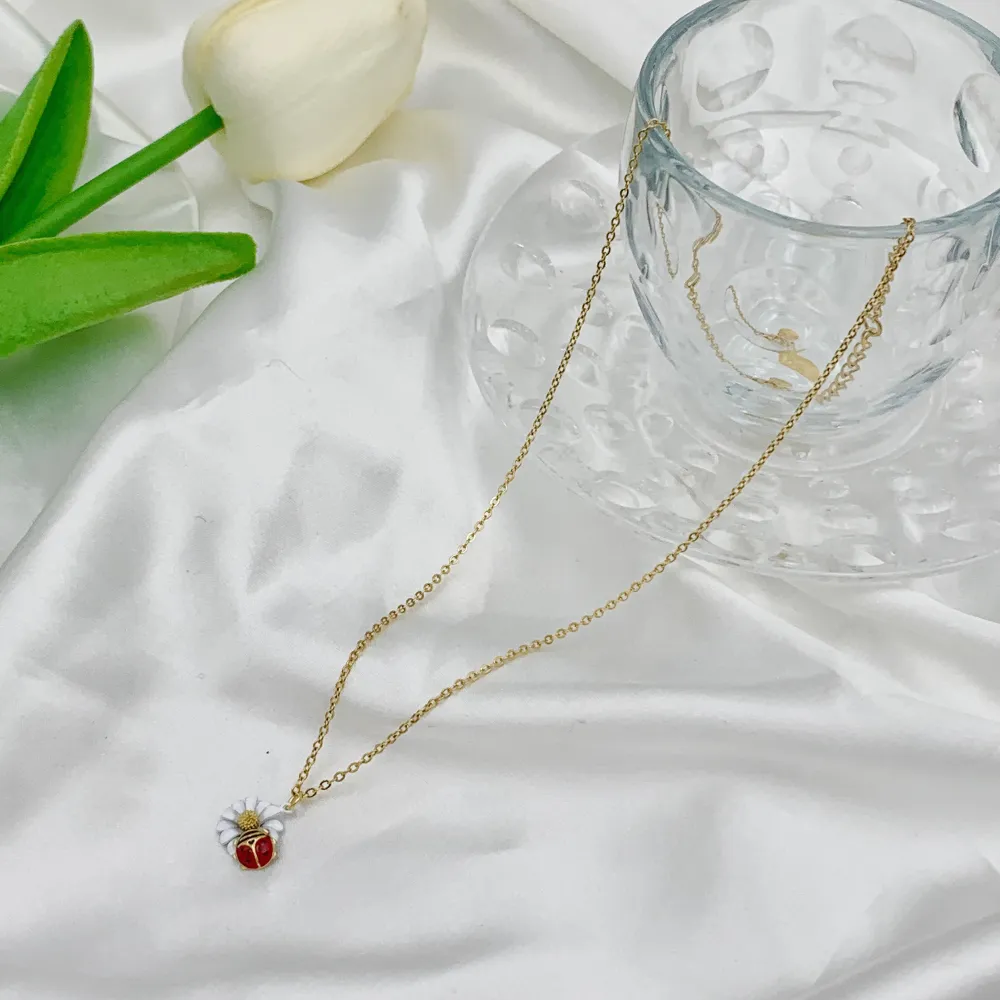 Mix Coccinella Smaltata-12pz Collane Corte in Acciaio - CPA-103-AA894N