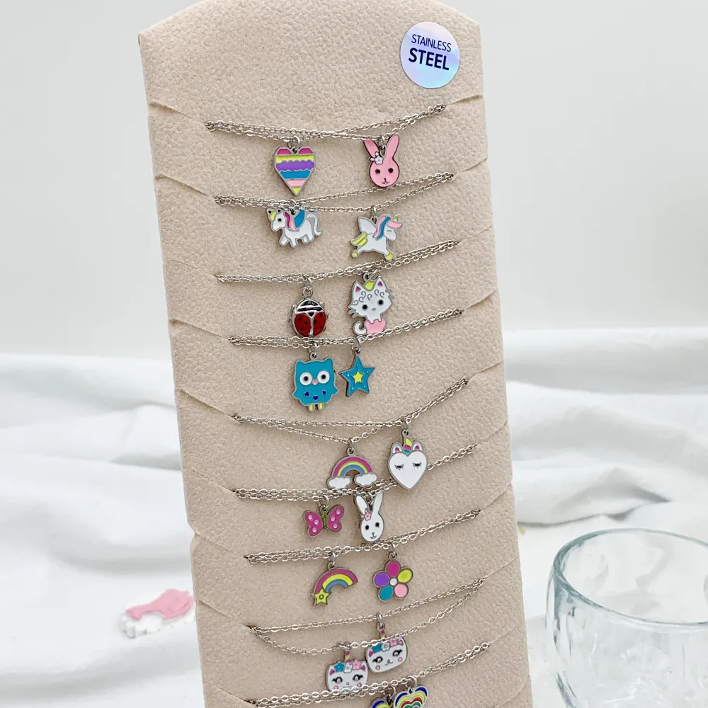 Mix Fantasia Smaltata-24pz Collana da Bambina in Acciaio - CPA-103-AA897N