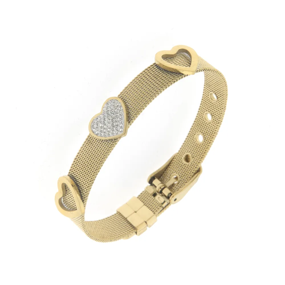 Bracciale da Donna In Acciaio - Cuore -Bracciale Cinturino Orologio