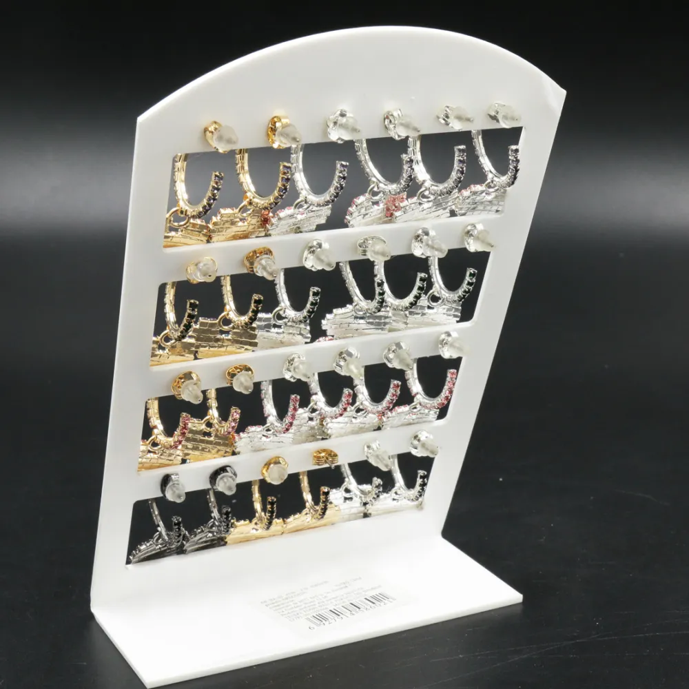 Orecchini a Cerchio con Pendenti Strass (Conf. da 12 paia) - Cuore - Orecchini con Pendenti (Conf. 12 Paia)