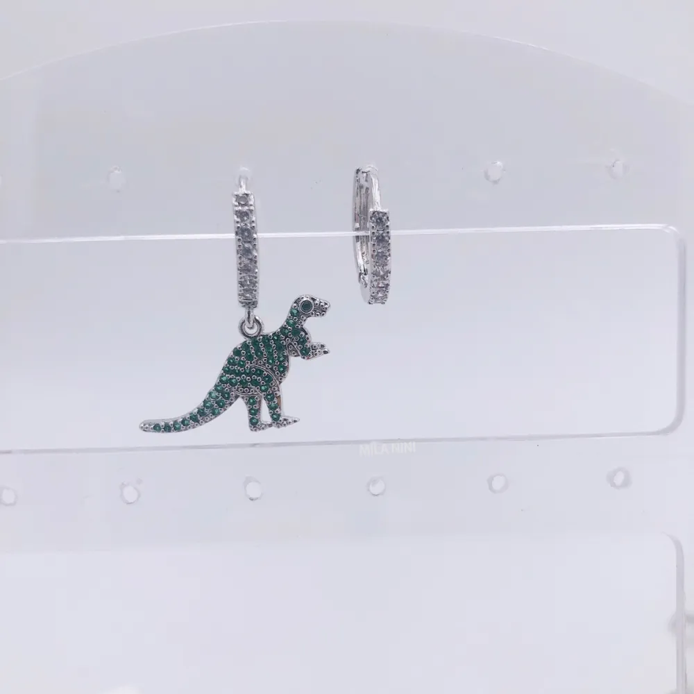 Orecchini zirconia - Dinosauro 5758 - Orecchini cerchio zirconia