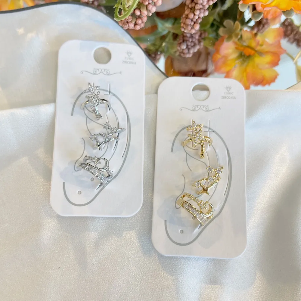 Set 3Pz  -Earcuff con Zirconia - EAK-506-300