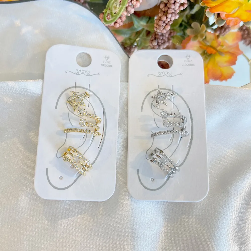 Set 3Pz  -Earcuff con Zirconia - EAK-506-310