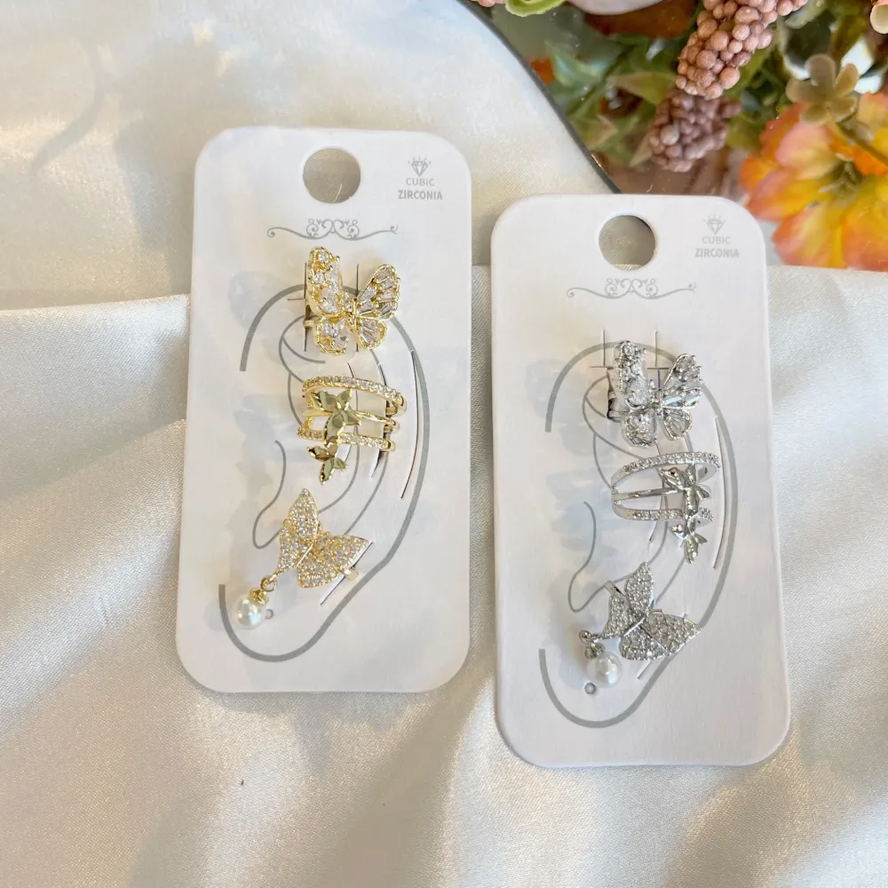 Set 3Pz  -Earcuff con Zirconia - EAK-506-311