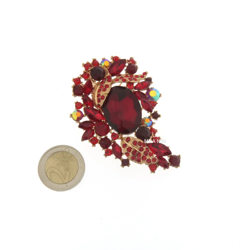 Spilla Grossa con Pietre Colorate - Goccia  Media  -Spilla Grossa
