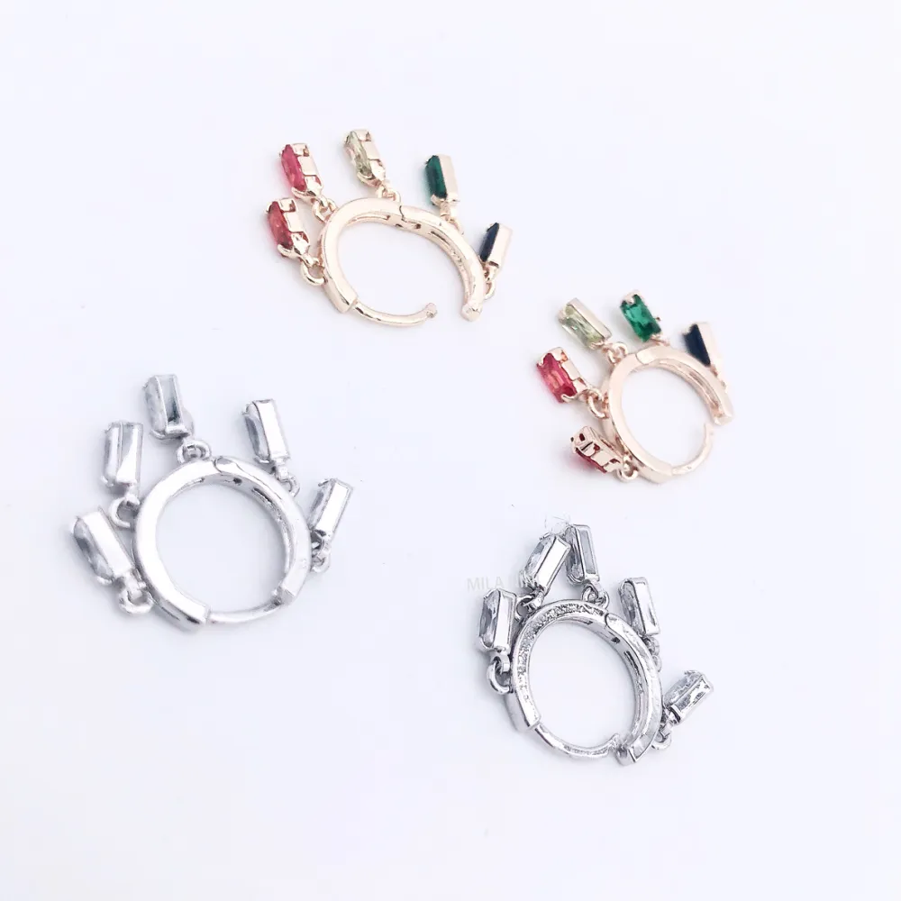 Orecchini zirconia - Grappoli retangolo 5767 - Orecchini cerchio zirconia