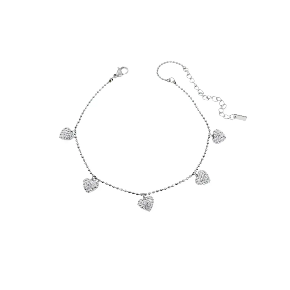 KAV7721-Cuore Strass-Cavigliere in Acciaio - KAV-413-123